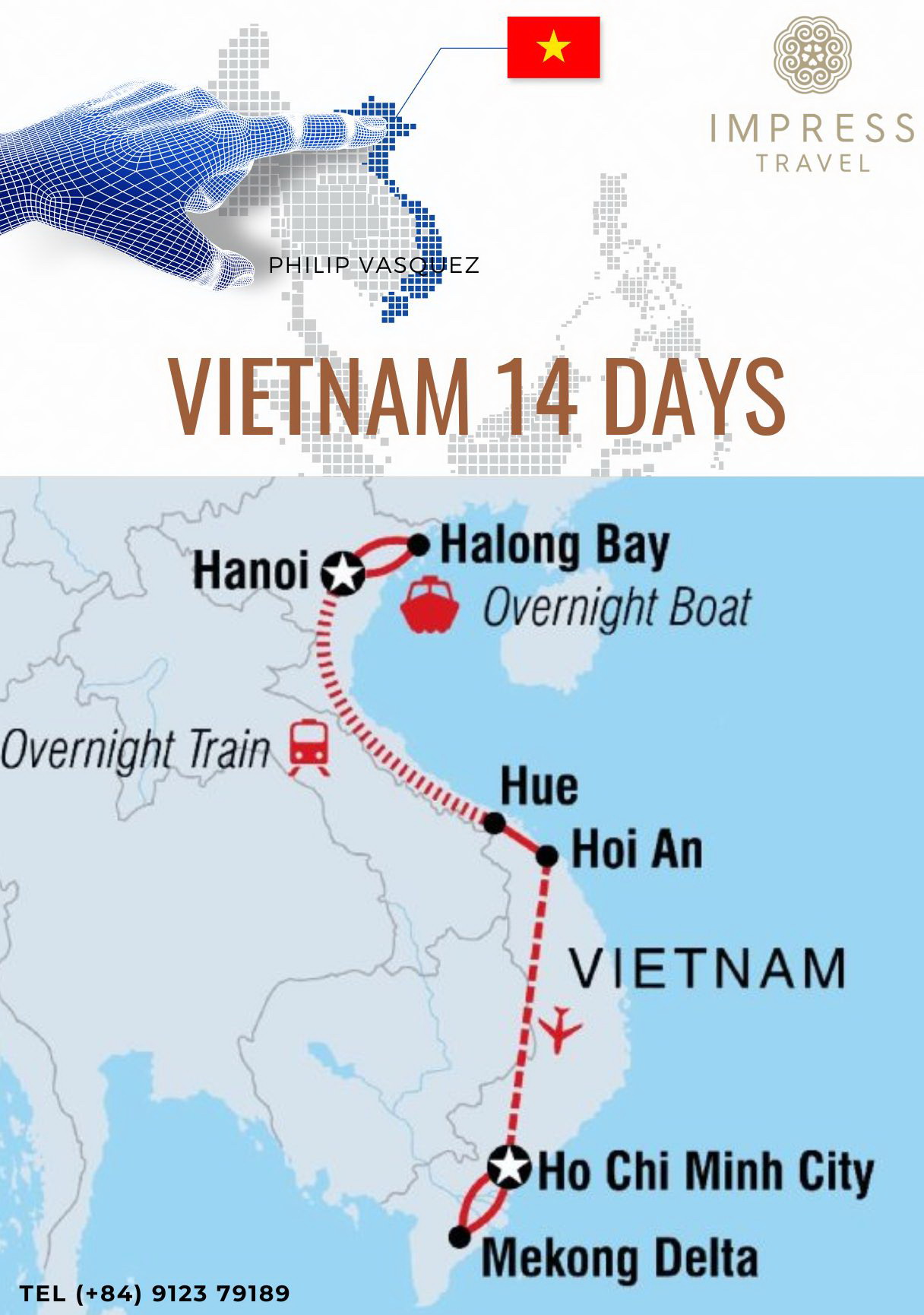 Vietnam 14 days map