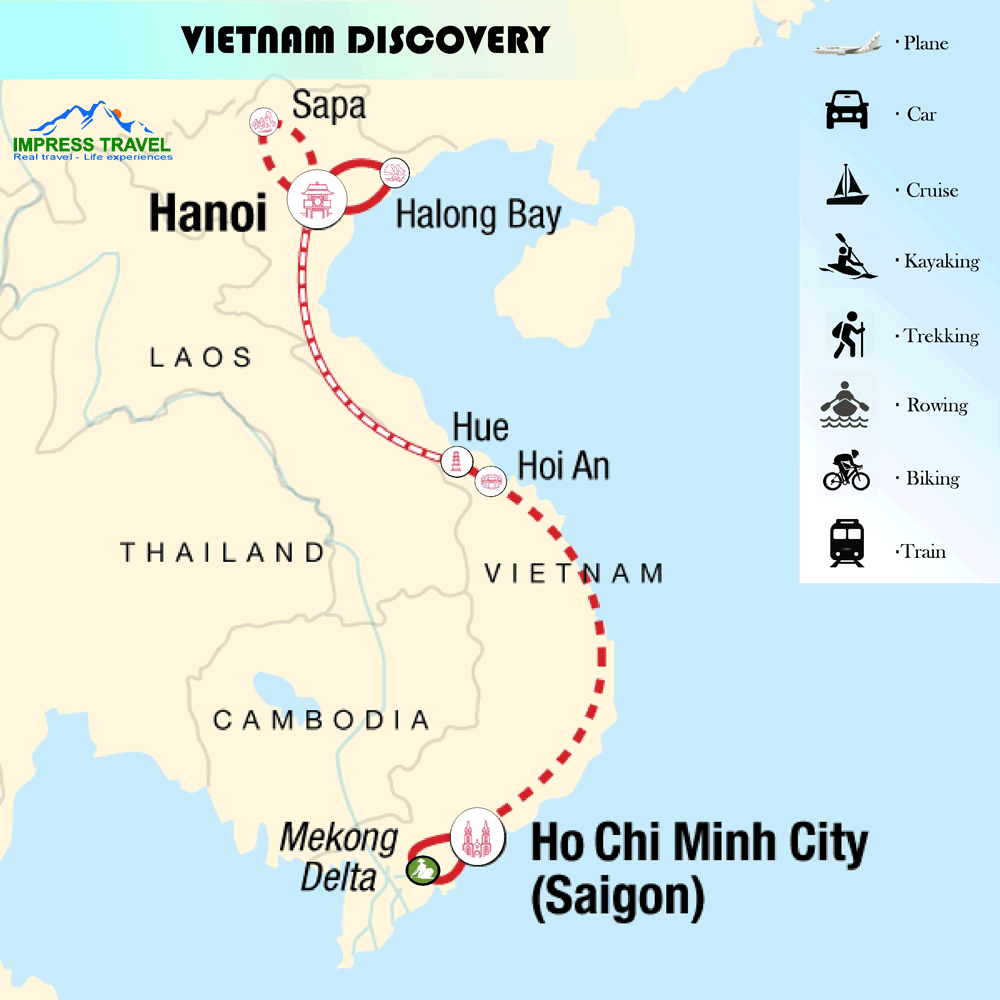 Vietnam Travel Map: 15 Days