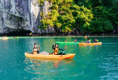 Kyaking in Halong bay