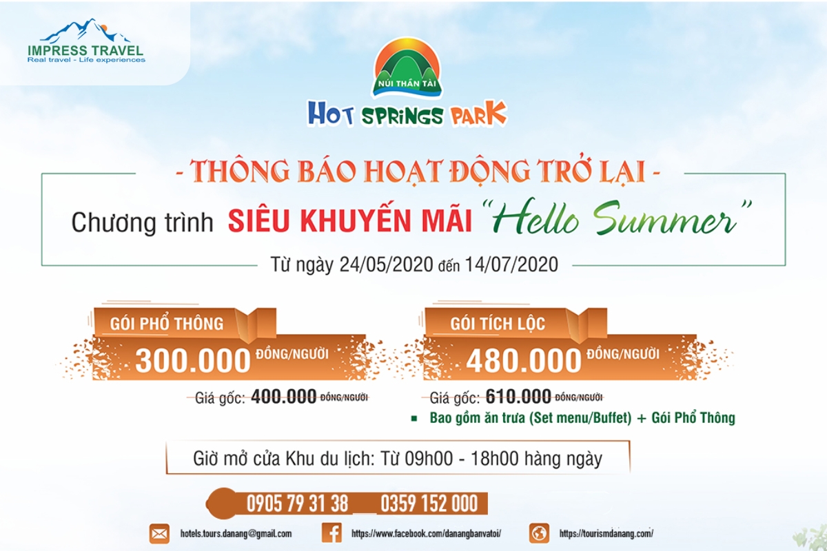 ticket price and admission package of Nui Than Tai Hot Springs Park