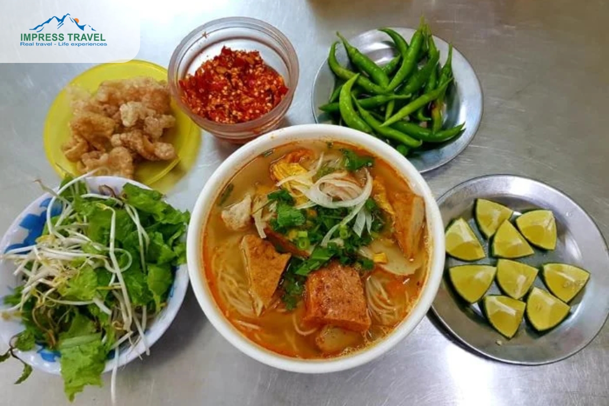 Bun Cha Ca side dishes and decorations