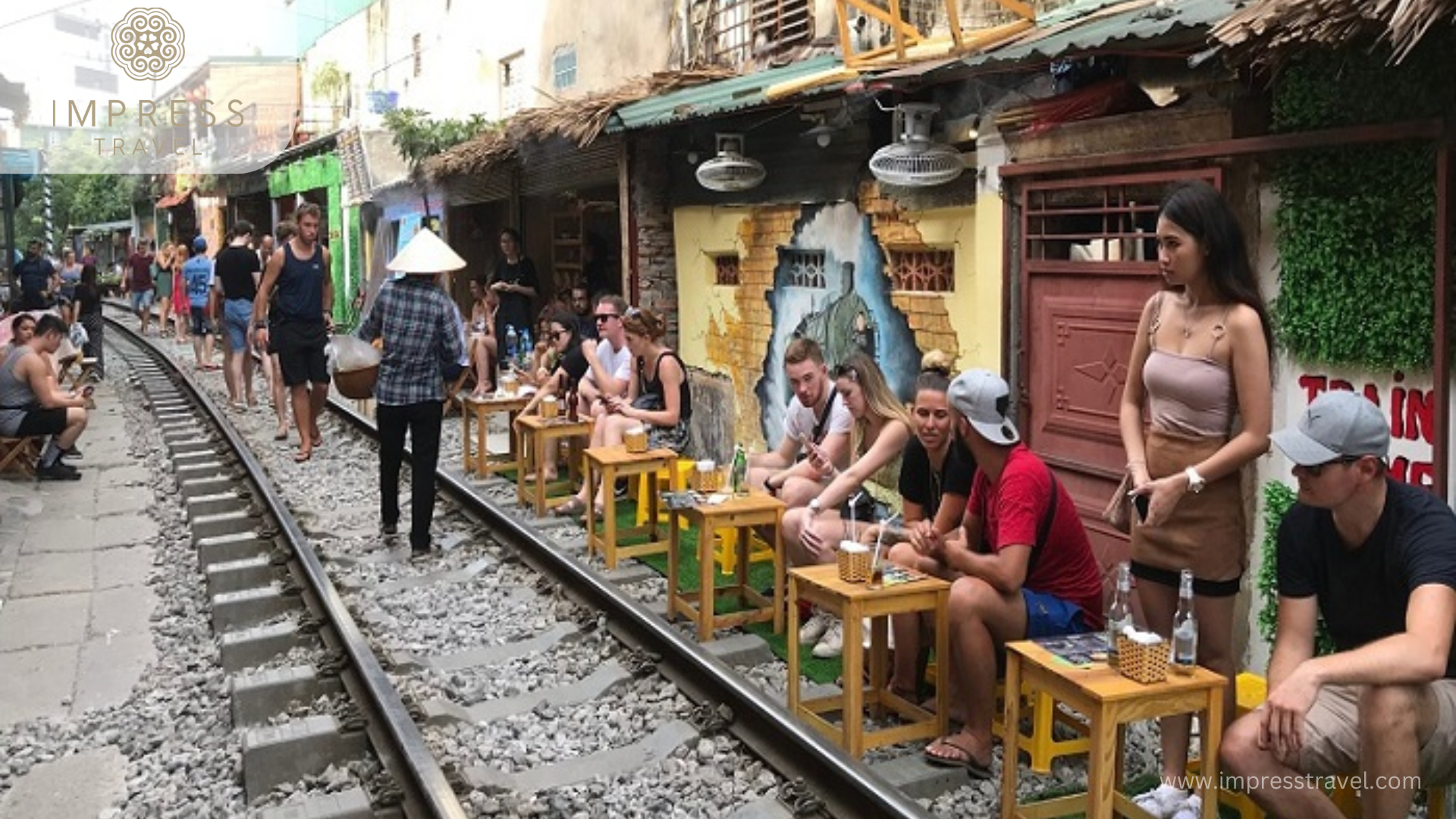 Enjoy coffee and delicious drinks at Hanoi Train Street