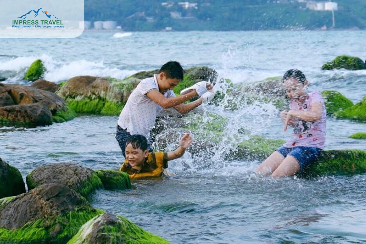 Tourists enjoy playing