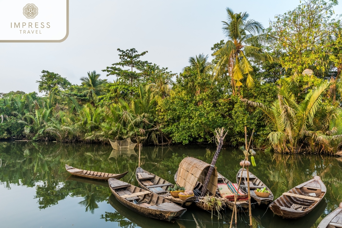 Small bamboo boat for Mekong