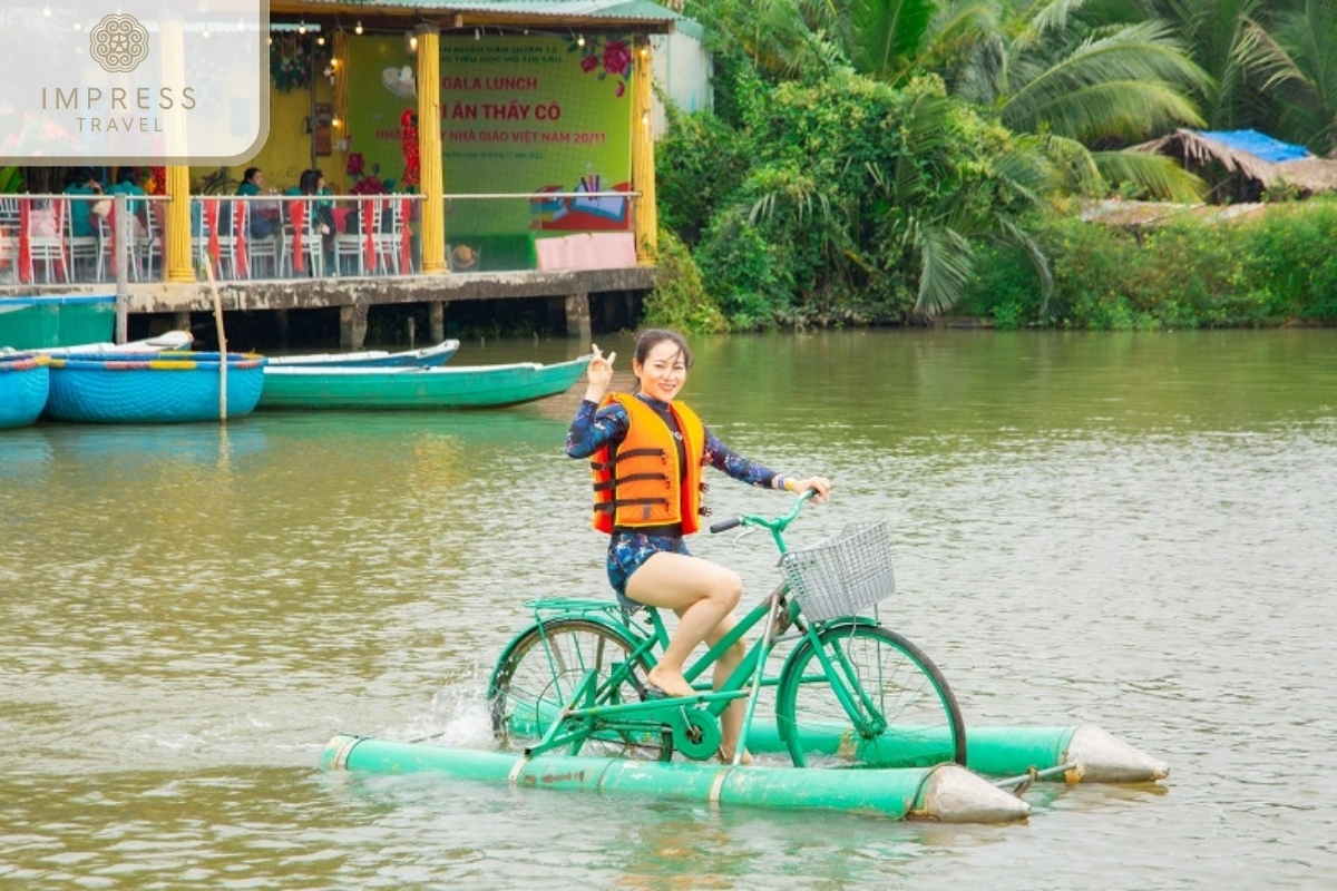 Biking underwater - Bamboo Eco Village in the Mekong Delta
