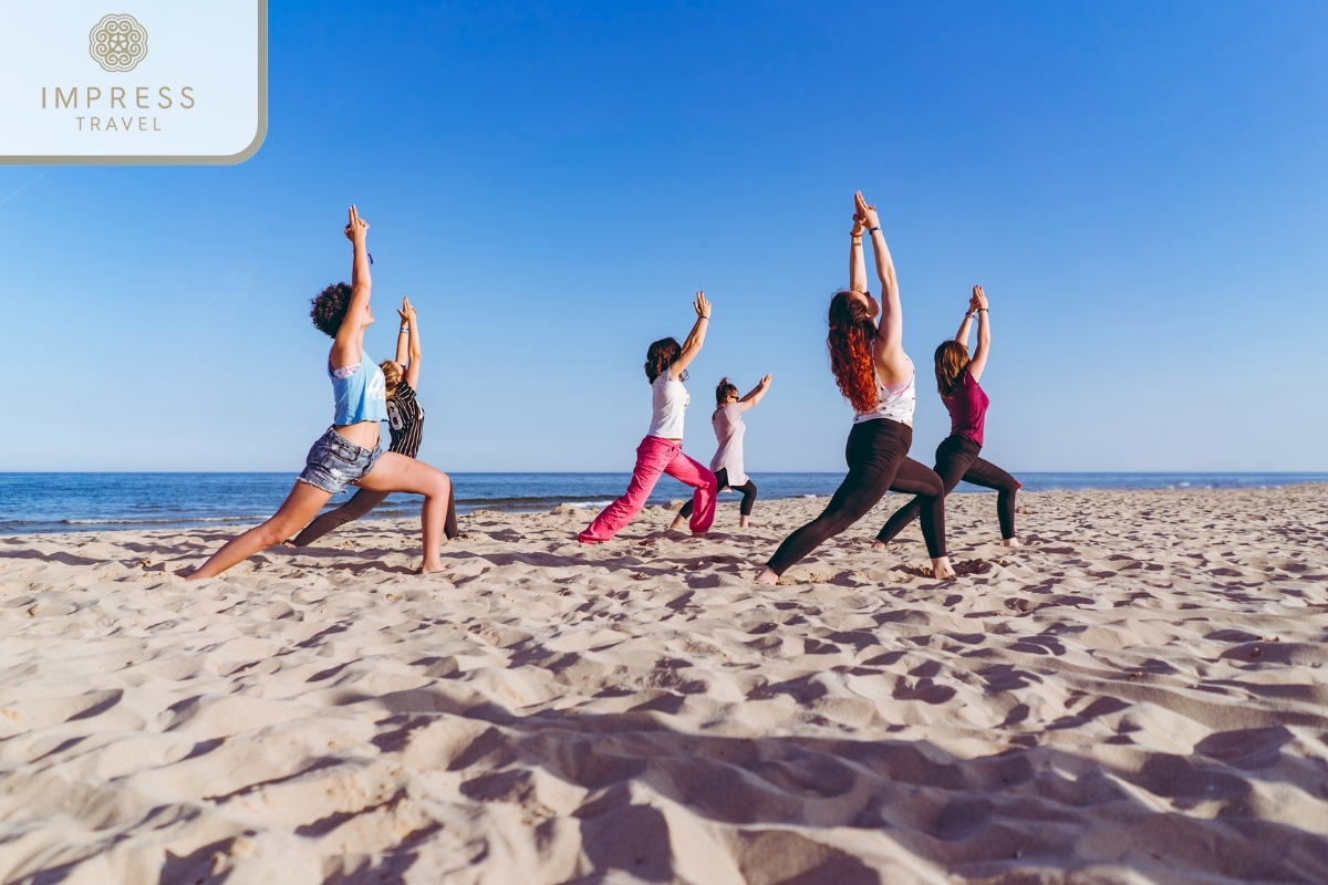 Practice yoga on the beach