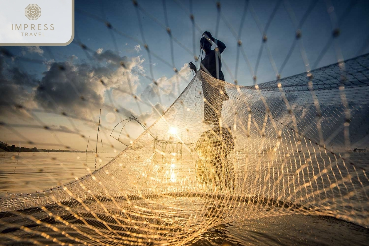 Fishing nets with people