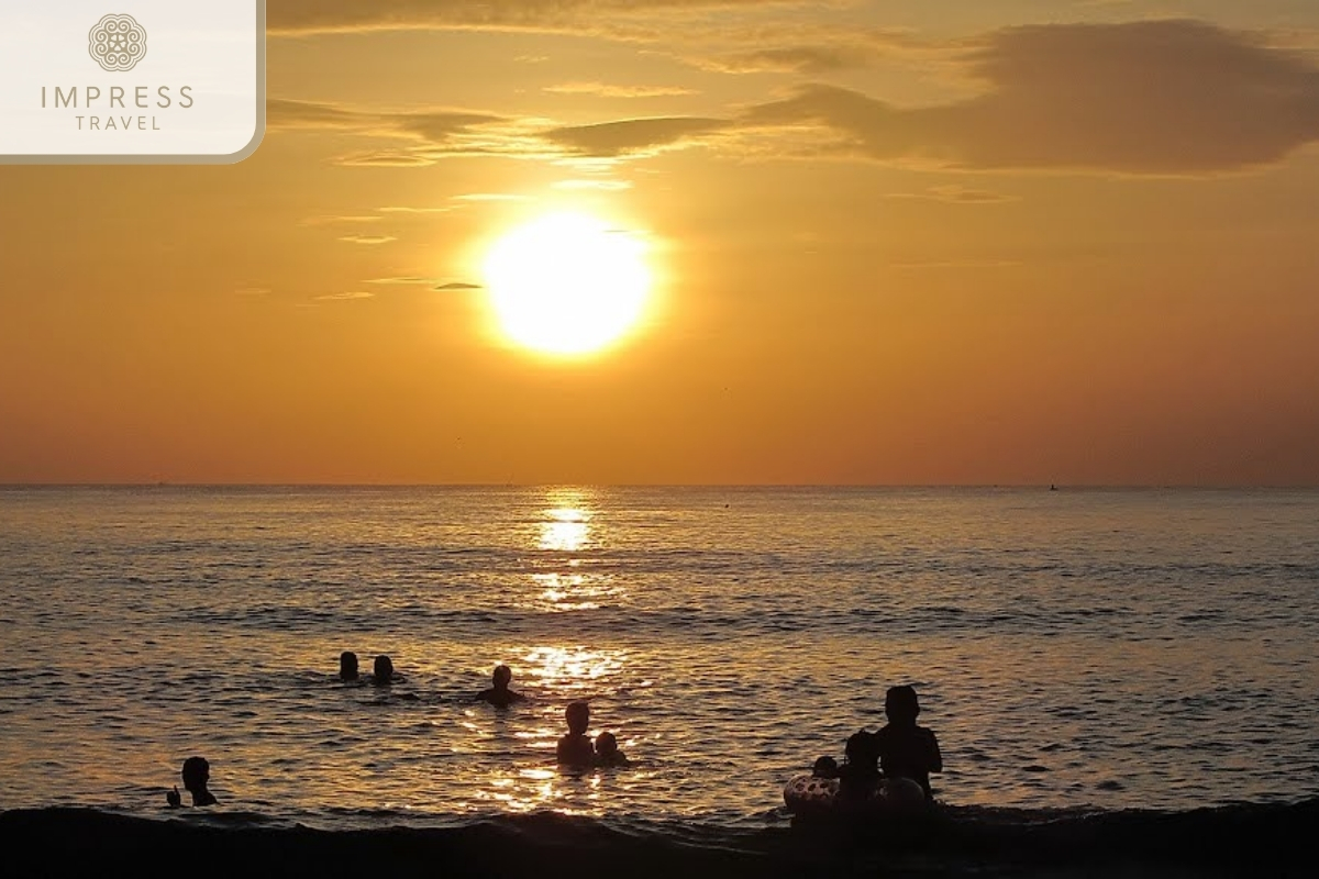 Swim and sunbathe at the beach