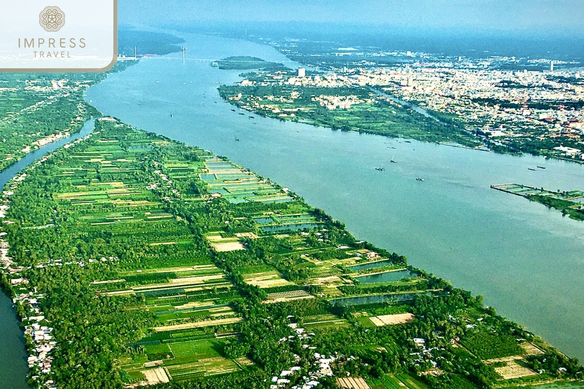 Mekong Delta seen from above