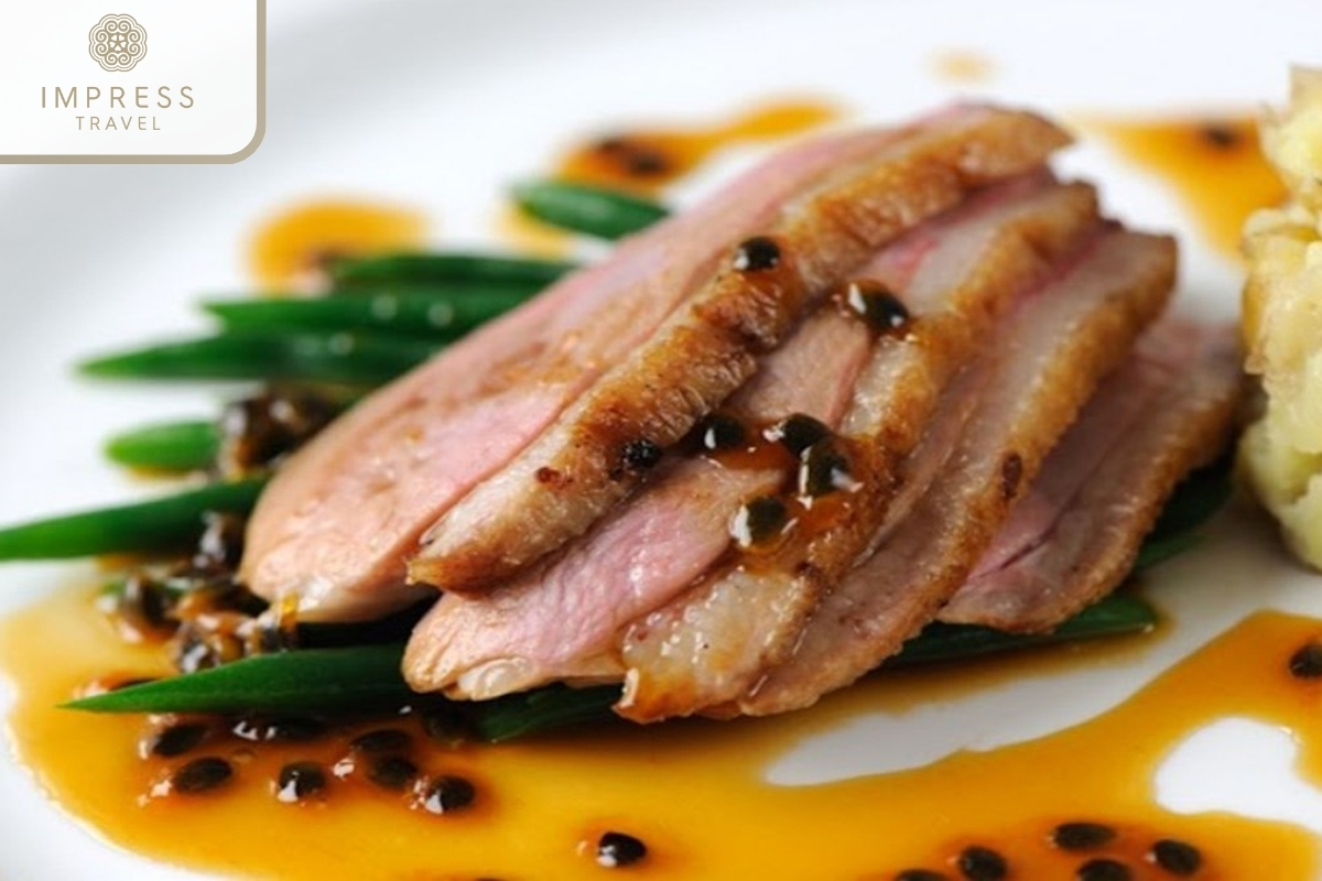 Grilled Duck with Orange Sauce at Ba Hiep Orchard Fruit Tour