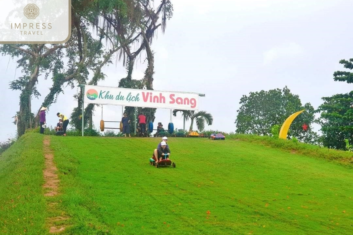 Grass Sliding at Vinh Sang Tourist Area