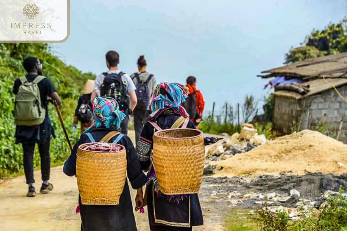 Hmong ethnic people go to work-Sin Chai Village tour from Sapa