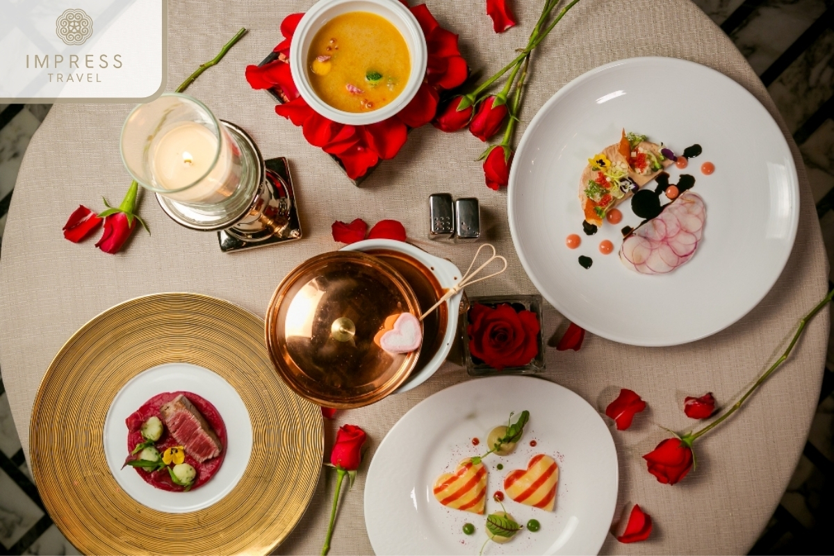 Romantic cuisine-The Ho Chi Minh Honeymoon Tour stays at the Reverie Saigon