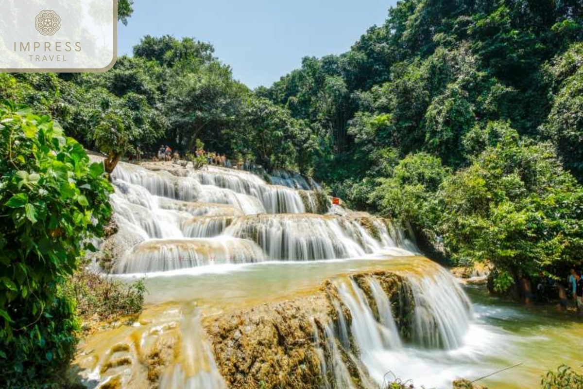 Hieu Waterfall in Trekking Tours & Stay at Pu Luong Riverside Lodge in Hieu Village