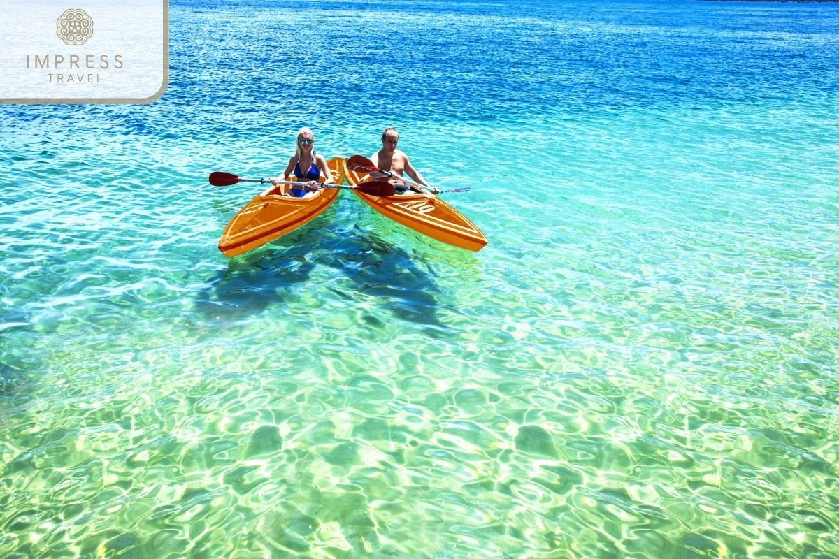 kayak for Tour to Hon Tam Island for a Mud Bath. 