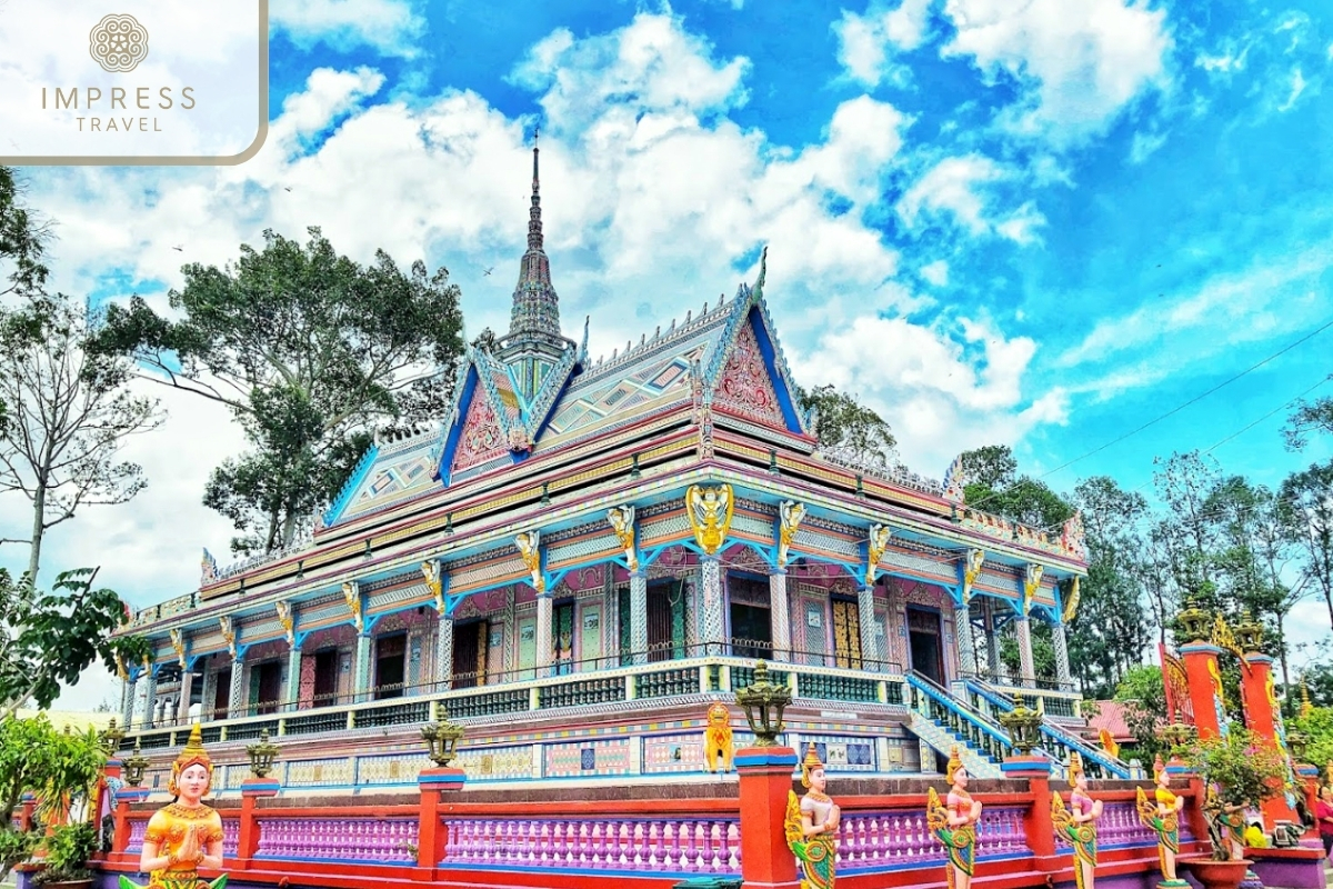 Chen Kieu Pagoda in visit Khmer Pagoda in Mekong Delta