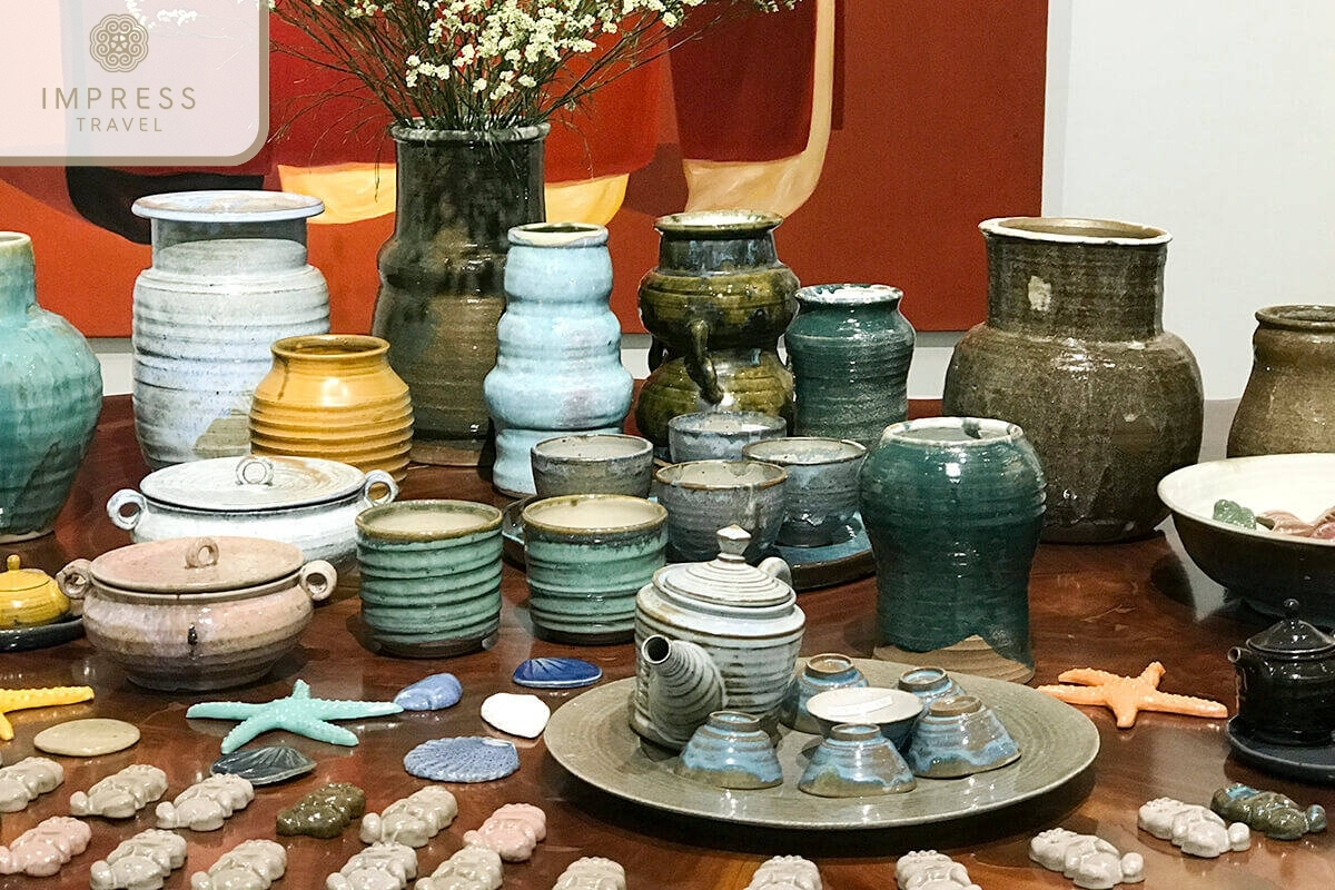 Ceramics and Pottery in visit Khmer Pagoda in Mekong Delta