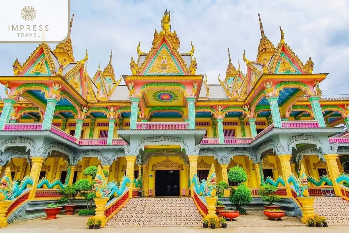 Som Rong Pagoda in visit Khmer Pagoda in Mekong Delta 