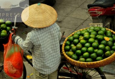 Street vendors selling fruits