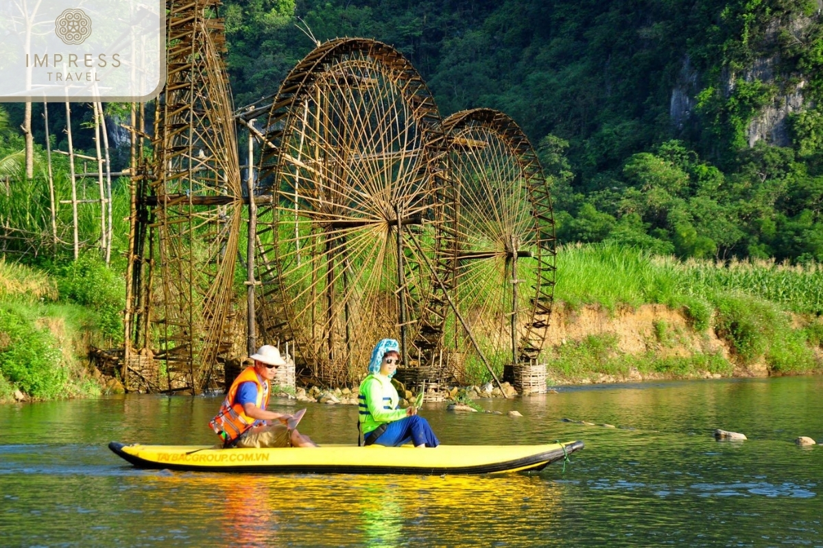 Boating on Cham Stream in Hieu Waterfall in Kho Muong Village