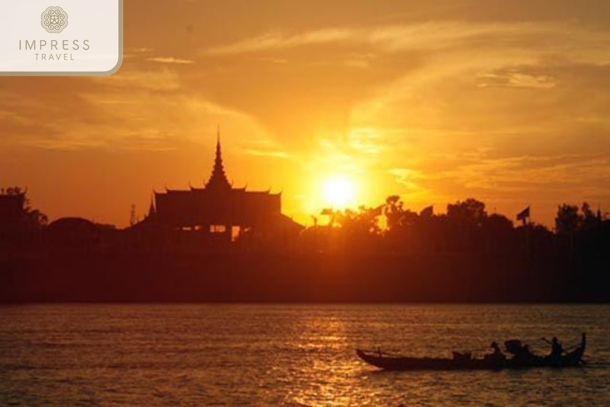 Sunset for the Downstream Mekong Delta Tour