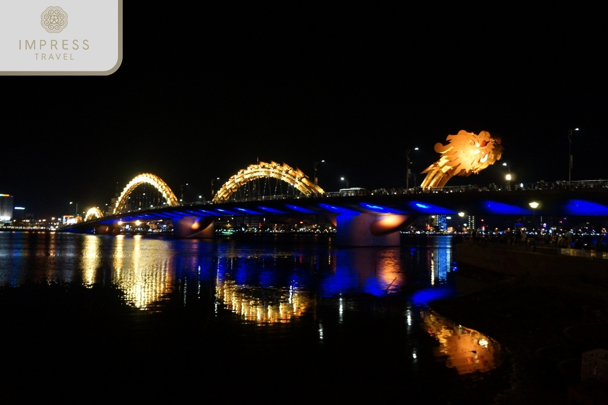 Dragon Bridge at night the Dragon Bridge Show in Danang