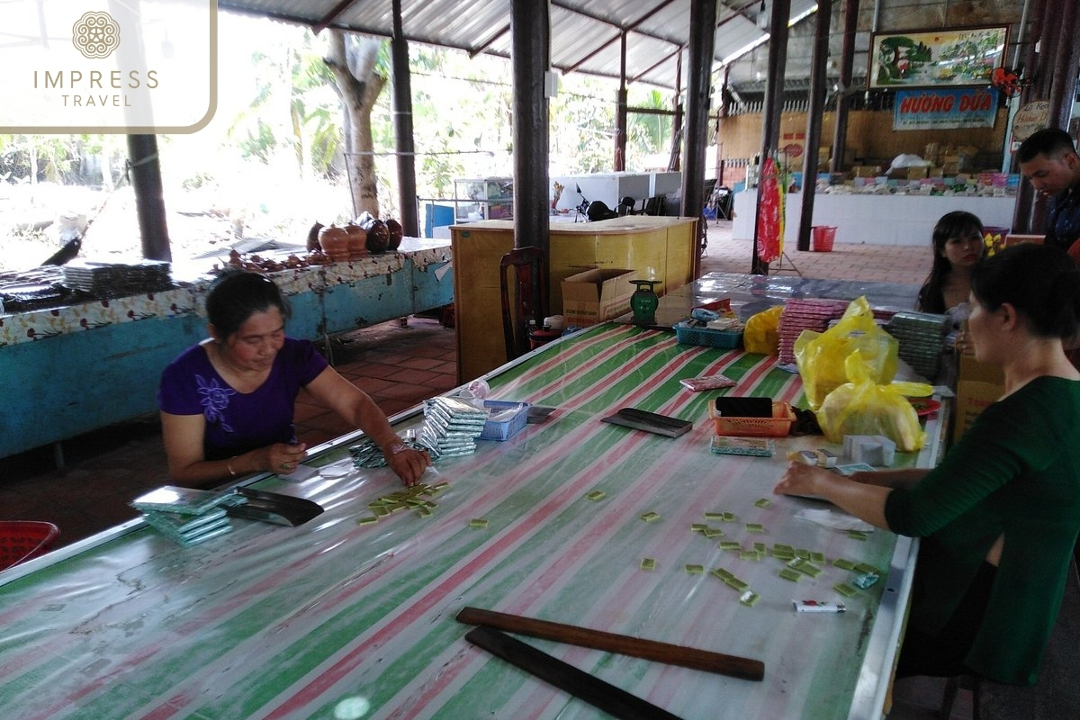 coconut candy workshop in Cu Chi Tunnels and Mekong Delta