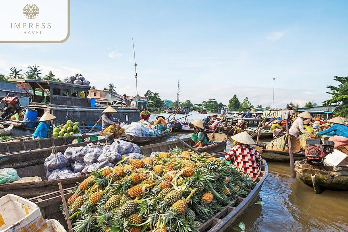 Cai Be Floating Market in Mekong Adventure on a Vintage Vespa