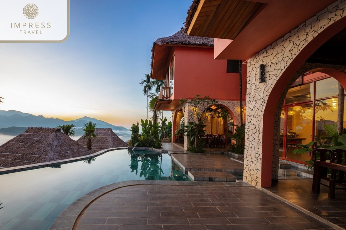 Swimming pool with beautiful mountain view in Hanasa Pu Luong Resort