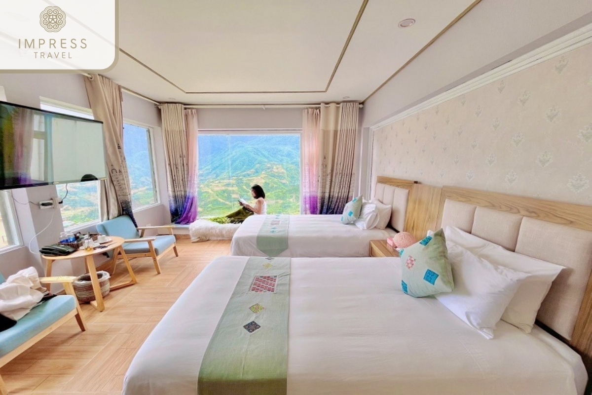 Comfortable room with beautiful view in Muong Hoa Valley Hotel in Sapa. 