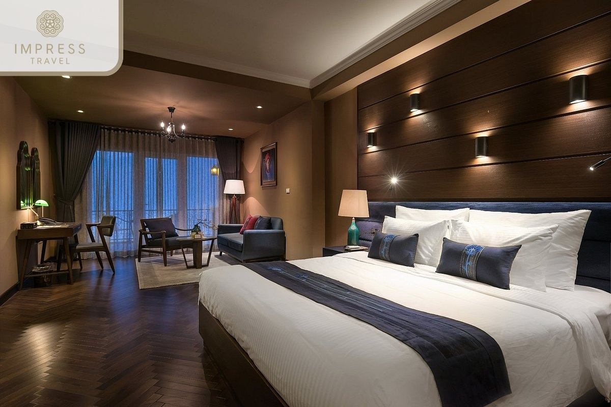 The bedroom is thoughtfully and luxuriously designed in Aliana Boutique Sapa Hotel