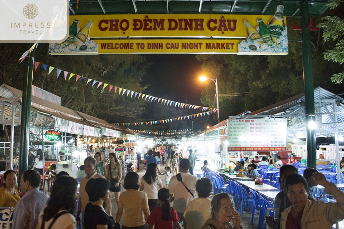 Dinh Cau Night Market in romantic vacation on Phu Quoc Island 