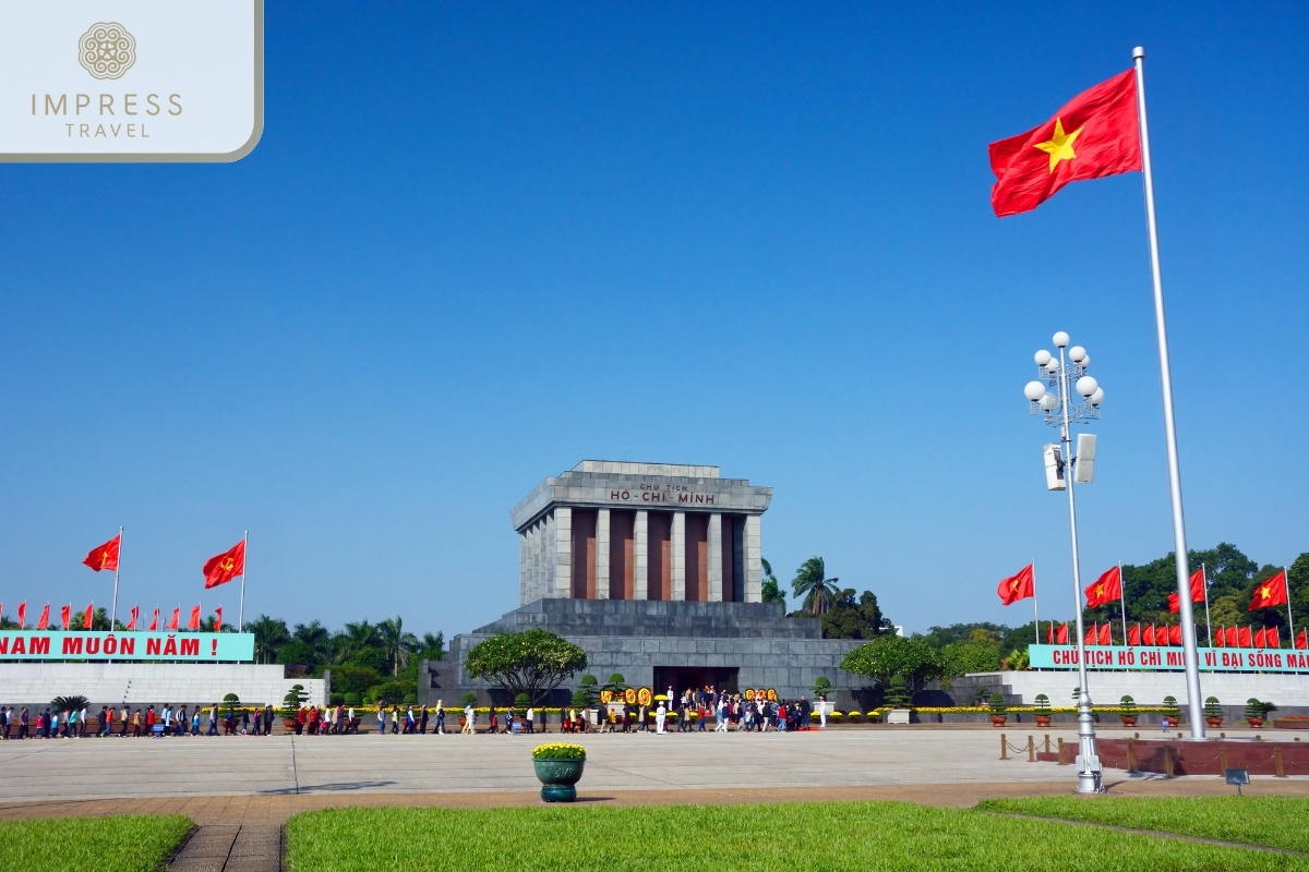 The Ho Chi Minh Mausoleum in exciting things for tourists visiting Hanoi