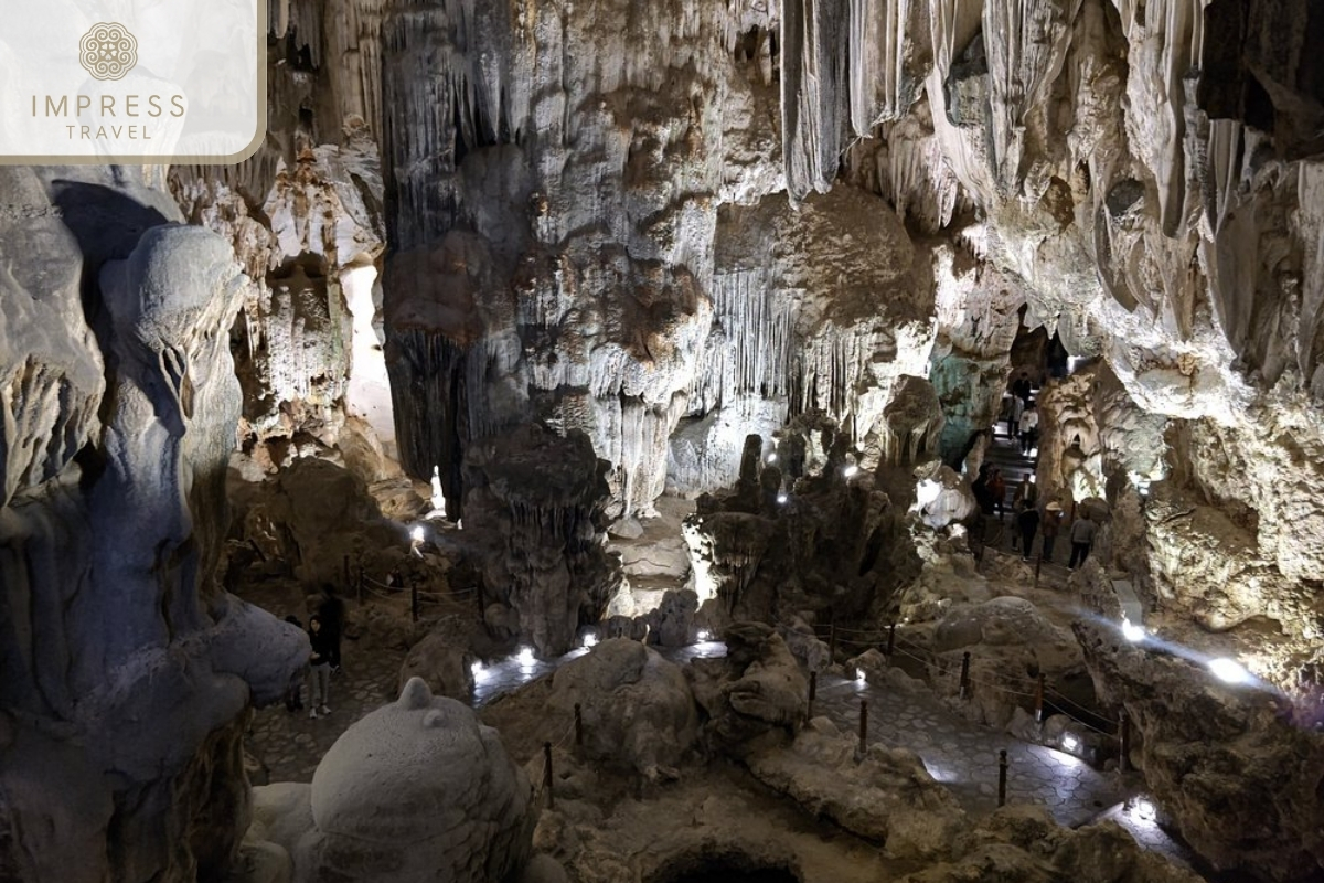 Thien Cung Cave in discover the mysterious caves of Halong Bay