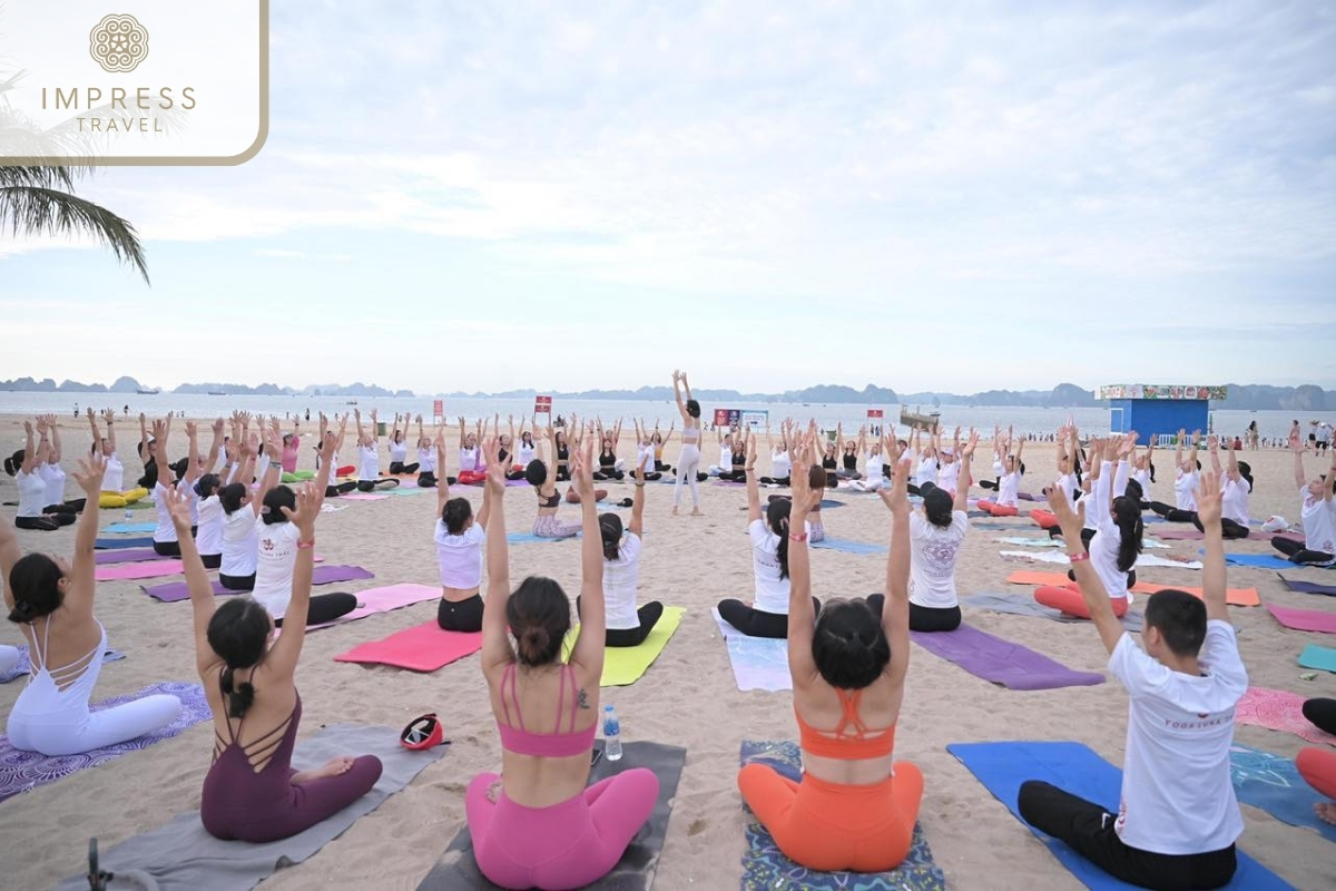 Practicing Yoga and Meditation on the Beach