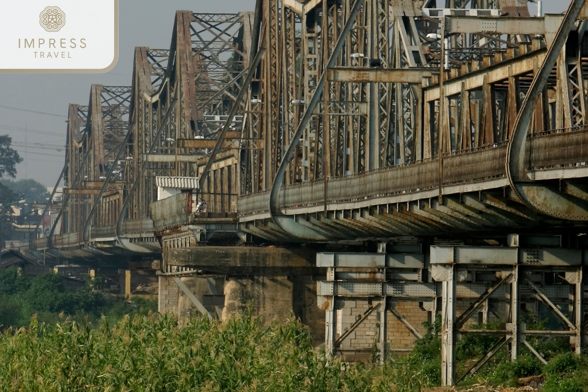 Long Bien Bridge in Markets, Bridges, and Banana Island 