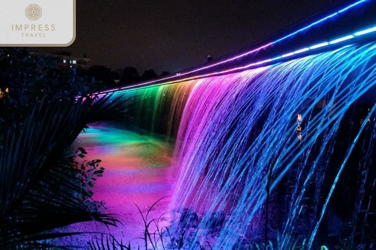 The lights sparkle in Starlight Bridge on Night Tours in Saigon