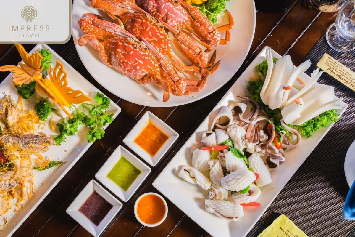 Lunch at a Local Seafood Restaurant in Tay Do Beach in Ben Tre Beach Tours