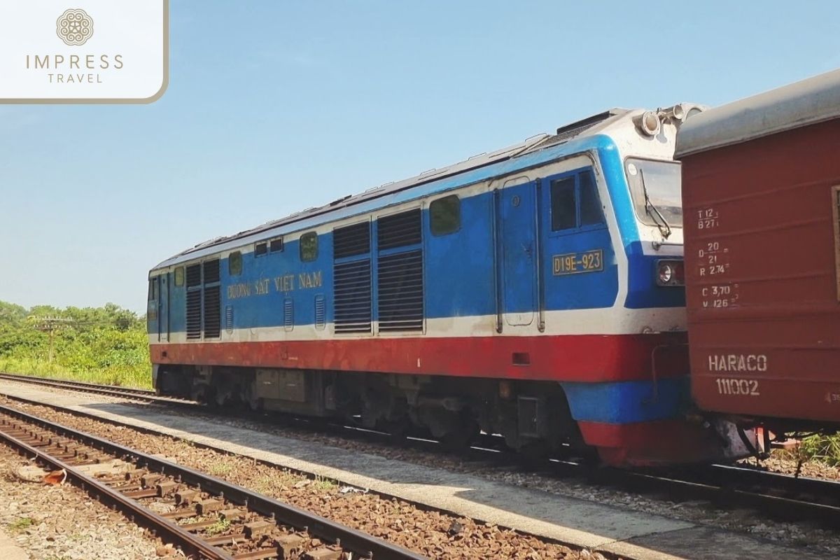 The train cars are in Hai Van Railway Station