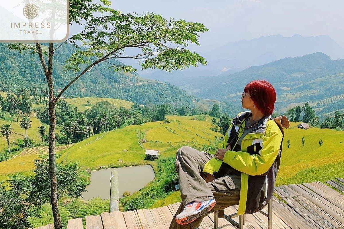 Check in terraced fields in Ha Giang Authentic Tour