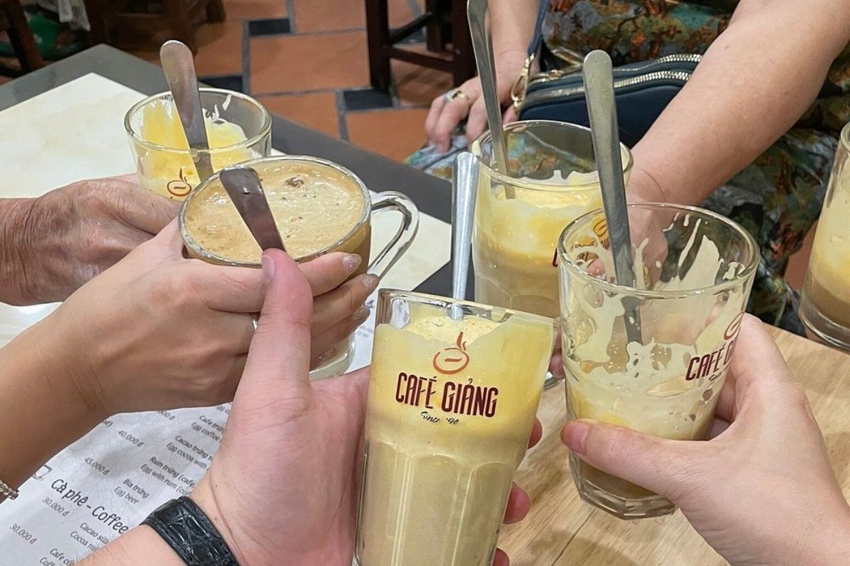 Giang Café for Egg Coffee in Hanoi Street Food Tours