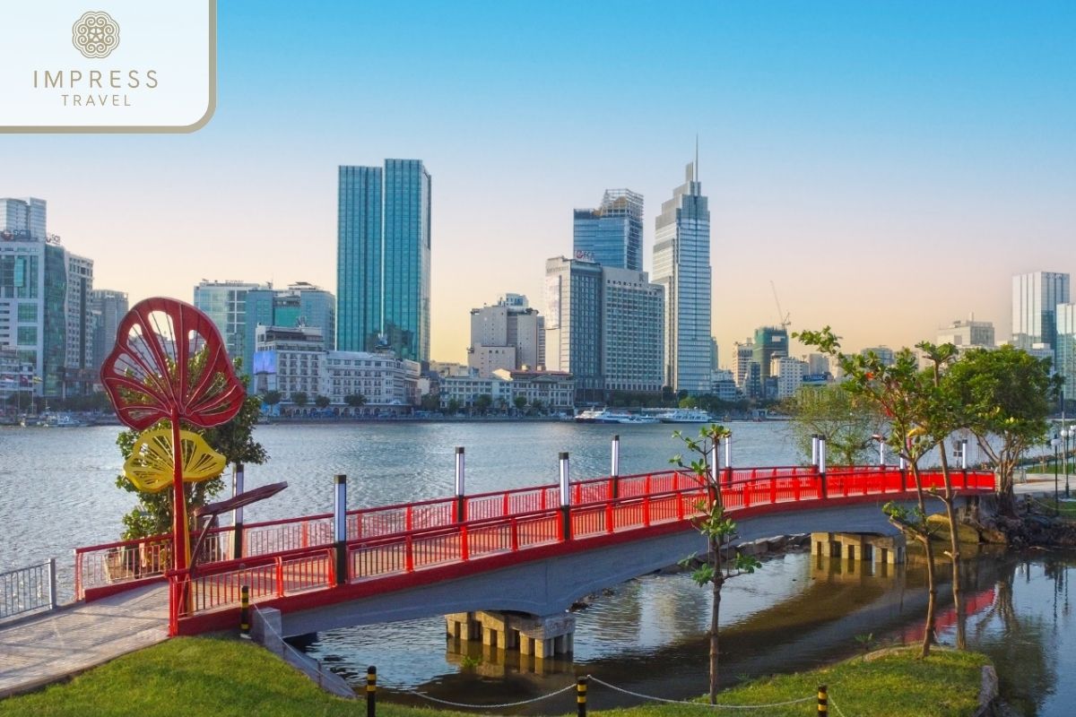 Love Bridge in Saigon Riverside Park