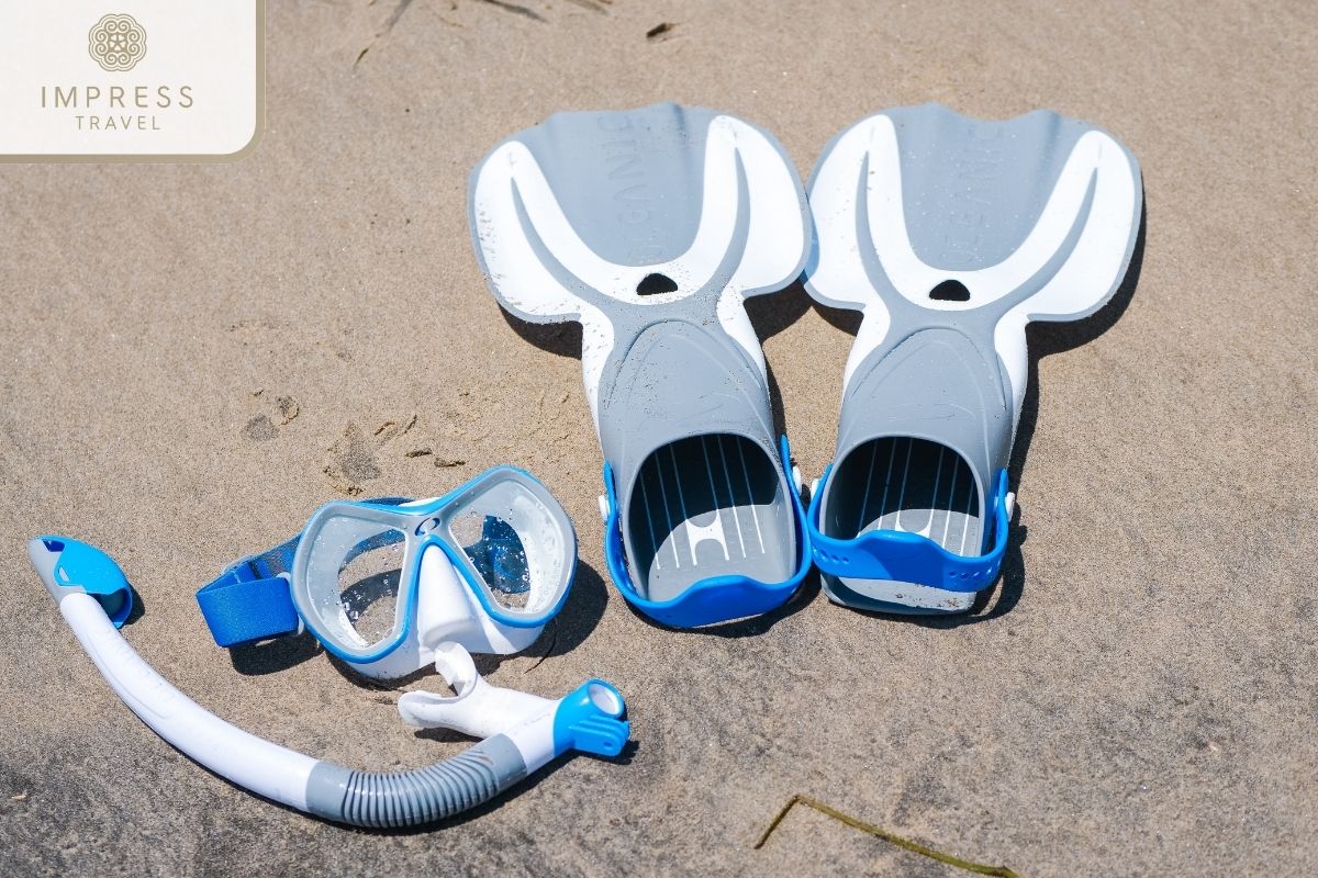 Scuba diving equipment in Snorkelling tour at Robinson Beach