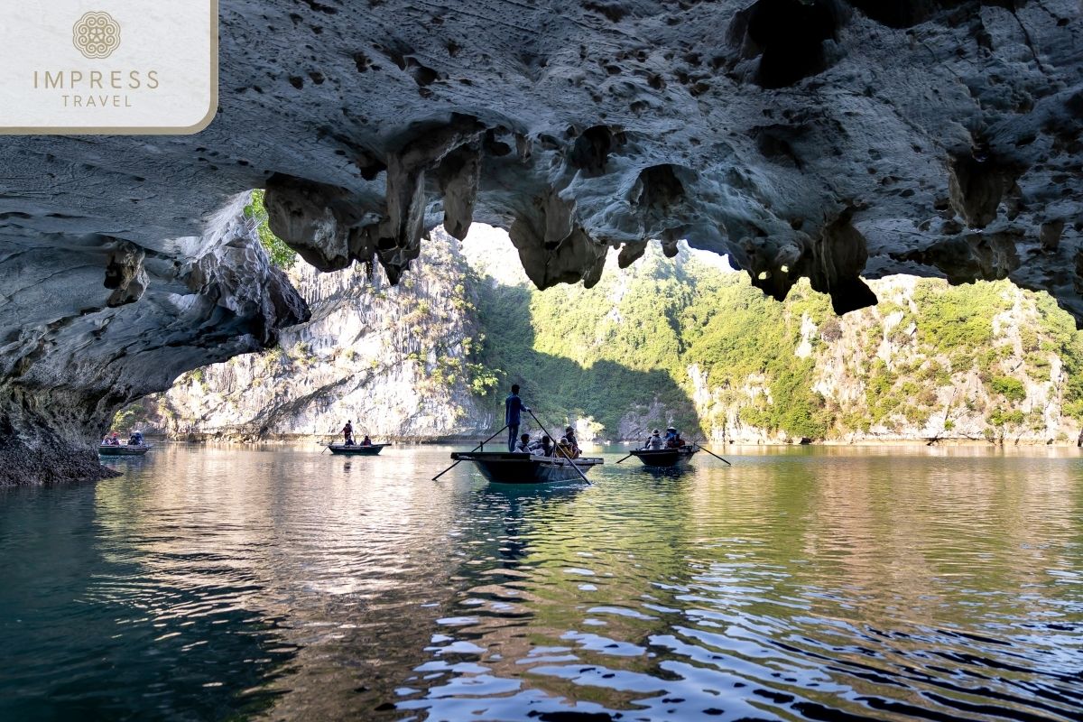 Explore caves in Tuan Chau Port