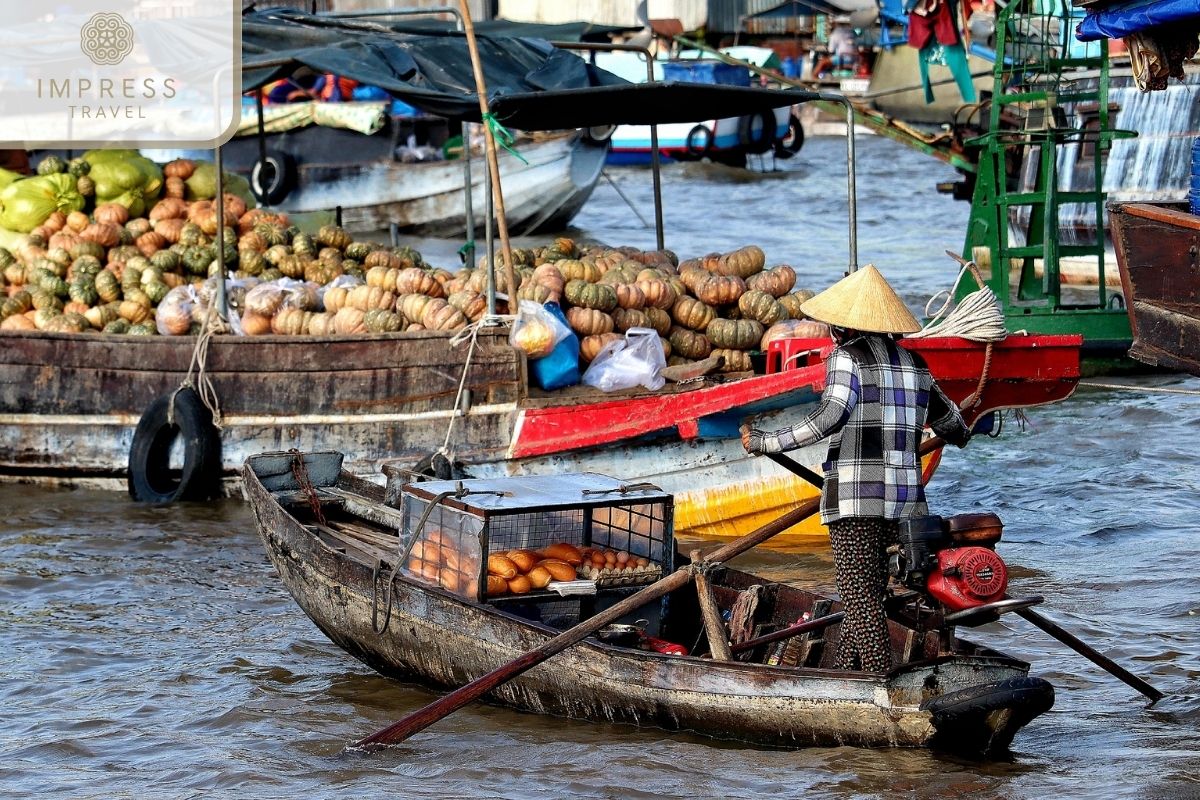 Floating Markets in Wharf & Fishing village in Can Tho