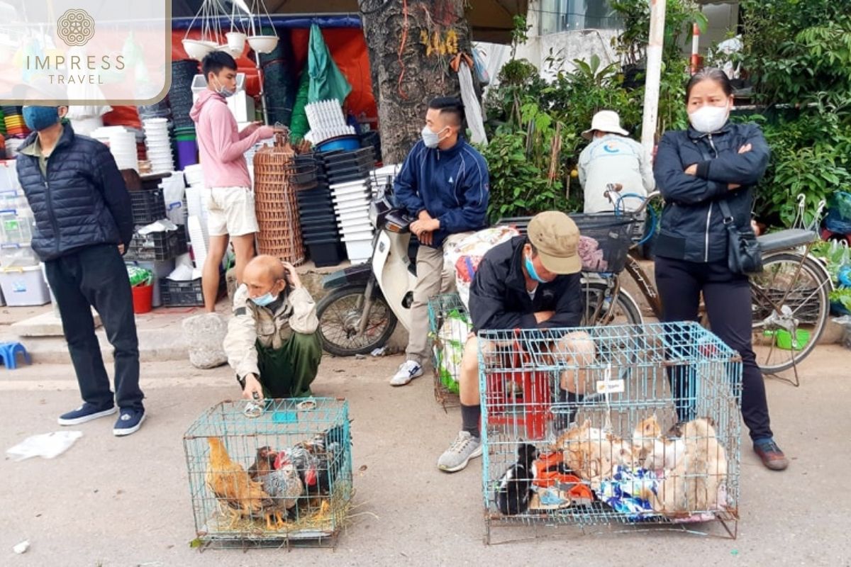 Buoi Market is loca fair for Hanoi Street food tours 