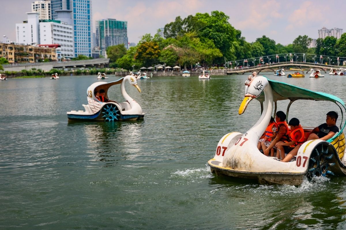 Explore Hanoi Pedalo Tours at Thu Le Lake