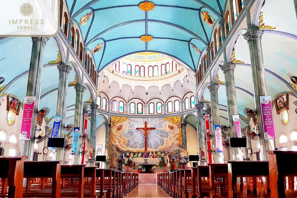 Inside the church in Ninh Binh Faith Tours