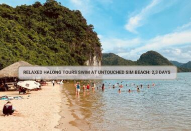 Relaxed Halong Tours Swim At Untouched Sim Beach