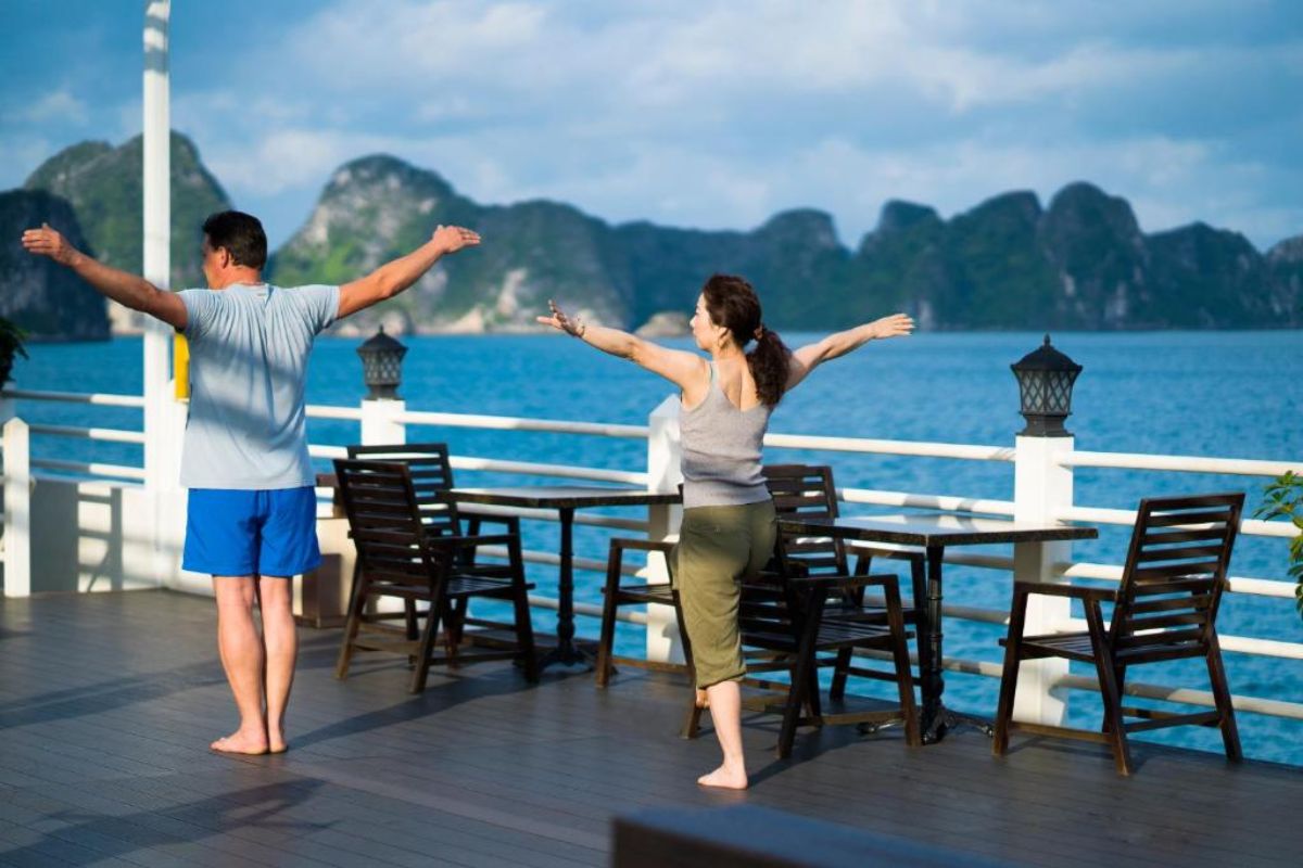 Tai Chi session on deck